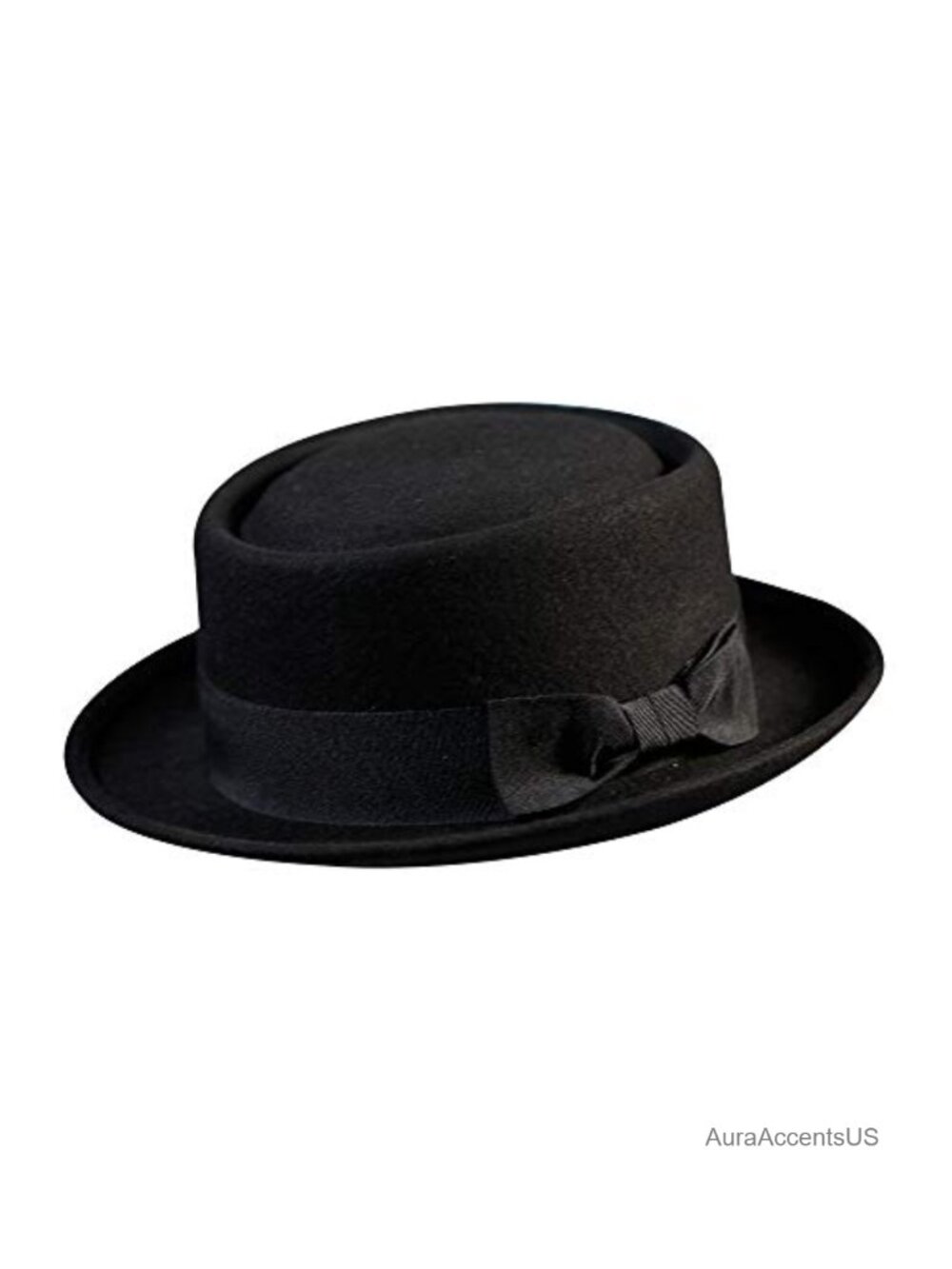Wool Felt Pork Pie Hat Fedora Flat Top Derby Adjustable